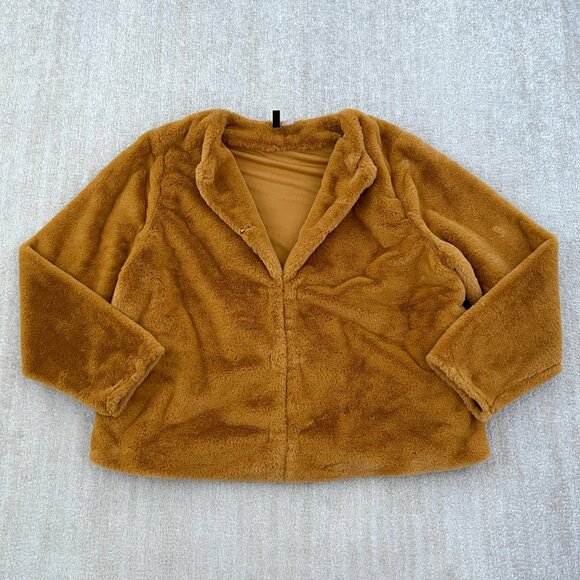 H&M Divided Cardigan Faux Fur Coat Jacket L - Picture 1 of 9